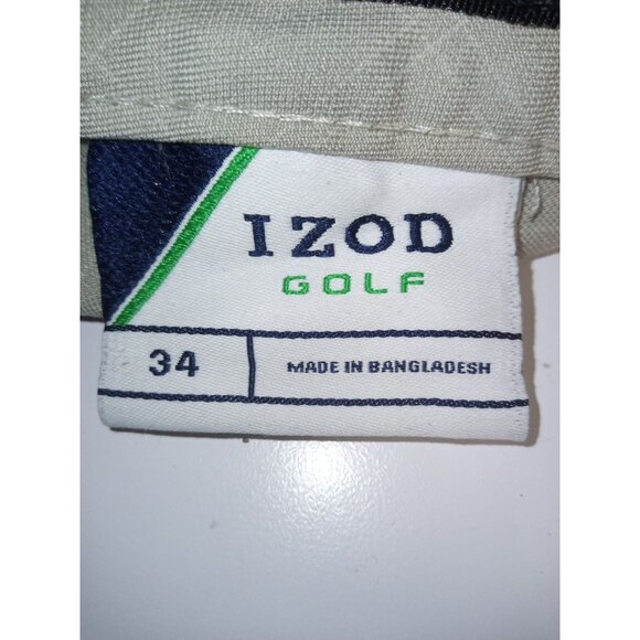 IZOD Men's Golf Shorts 1 Black 1  Tan Size 34 - Picture 8 of 9